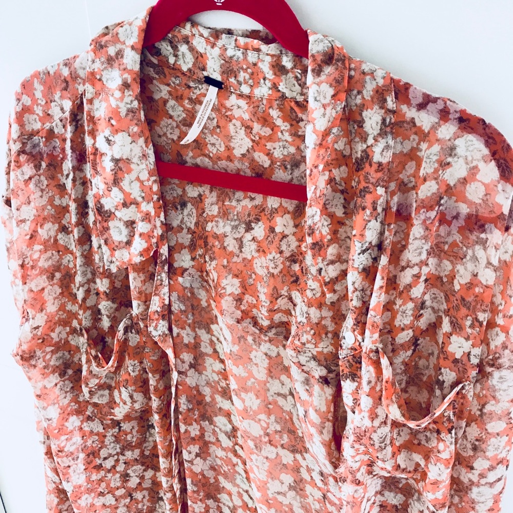 Free People button down see through blouse